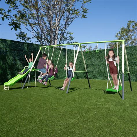 XJD 5 in 1 Kids Slide for Toddlers Age 1-3 Slide and Swing Set for Children Baby Indoor Outdoor, Playsets Playground Sets for Backyards Plastic. . Walmart swing sets